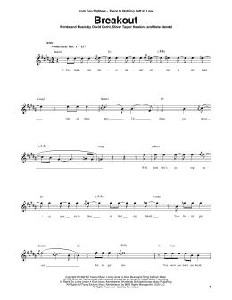 page one of Breakout (Bass Guitar Tab)