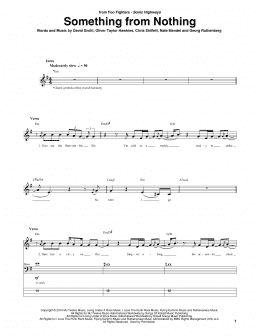 page one of Something From Nothing (Bass Guitar Tab)