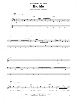 page one of Big Me (Bass Guitar Tab)