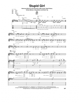 page one of Stupid Girl (Guitar Tab)