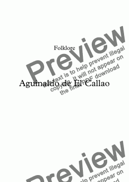 page one of Aguinaldo de El Callao