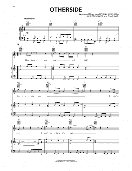 page one of Otherside (Piano, Vocal & Guitar Chords (Right-Hand Melody))
