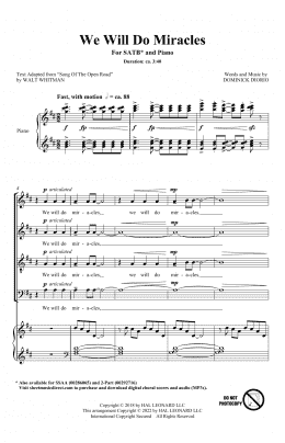 page one of We Will Do Miracles (SATB Choir)