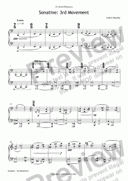 page one of Sonatine - 3rd Movement: Lento