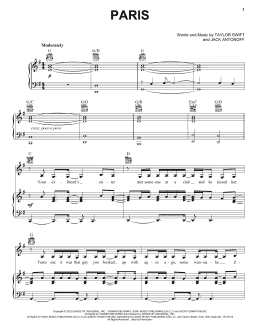 page one of Paris (Piano, Vocal & Guitar Chords (Right-Hand Melody))