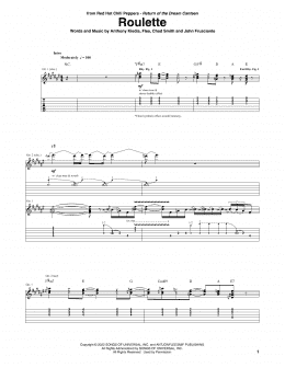 page one of Roulette (Guitar Tab)