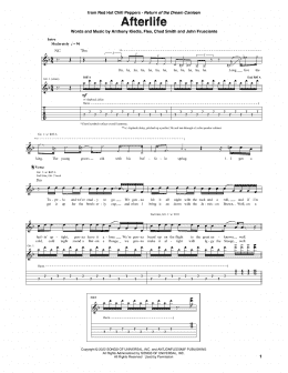 page one of Afterlife (Guitar Tab)