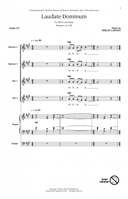 page one of Laudate Dominum (SSAA Choir)