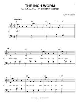 page one of The Inch Worm (Very Easy Piano)