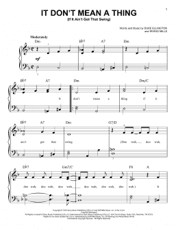 page one of It Don't Mean A Thing (If It Ain't Got That Swing) (Very Easy Piano)