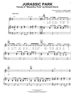 page one of Jurassic Park (Piano, Vocal & Guitar Chords (Right-Hand Melody))