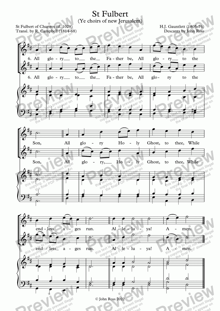 page one of St Fulbert - Descant (version 2)