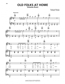 page one of Old Folks At Home (Swanee River) (Piano, Vocal & Guitar Chords (Right-Hand Melody))