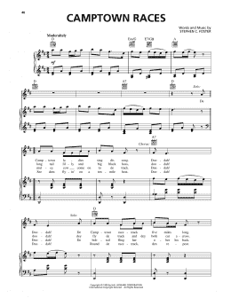 page one of Camptown Races (Piano, Vocal & Guitar Chords (Right-Hand Melody))