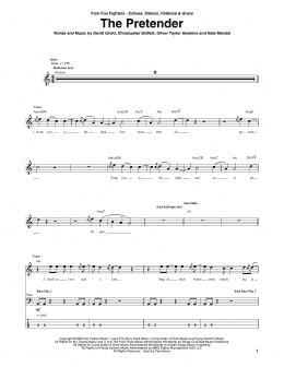 page one of The Pretender (Bass Guitar Tab)
