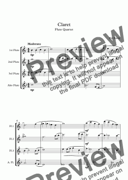 page one of Claret - Flute Quartet