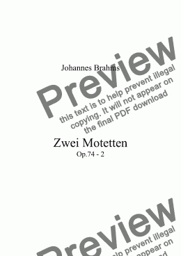 page one of Zwei Motetten Op.74 - 2