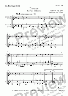 page one of Pavane (GD/Playing Score & Parts)