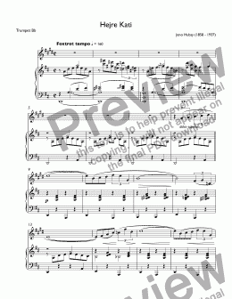 page one of Hubay - Hejre Kati for trumpet Bb & piano