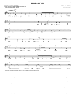 page one of Big Yellow Taxi (Lead Sheet / Fake Book)
