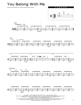 page one of You Belong With Me (Drum Chart)