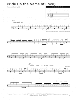 page one of Pride (In The Name Of Love) (Drum Chart)