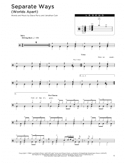 page one of Separate Ways (Worlds Apart) (Drum Chart)