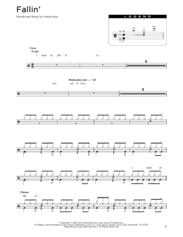 page one of Fallin' (Drum Chart)