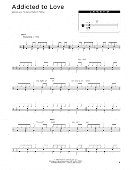 page one of Addicted To Love (Drum Chart)