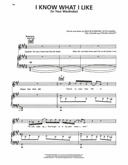 page one of I Know What I Like (In Your Wardrobe) (Piano, Vocal & Guitar Chords (Right-Hand Melody))