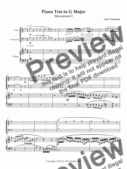 page one of Piano Trio (Violin & Cello) in G Major