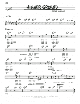 page one of Higher Ground (Real Book – Melody, Lyrics & Chords)