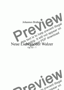 page one of Neue Liebeslieder Walzer Op. 65 - Nº7 Vom Gebirge Well auf Well