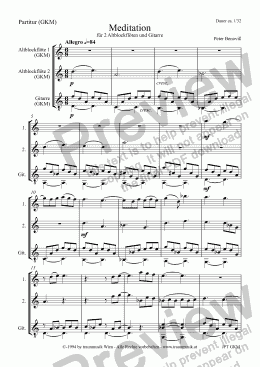 page one of Meditation (GKM/Score & Parts)
