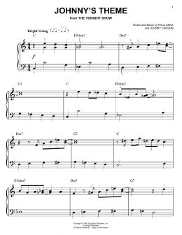 page one of Johnny's Theme (Easy Piano)