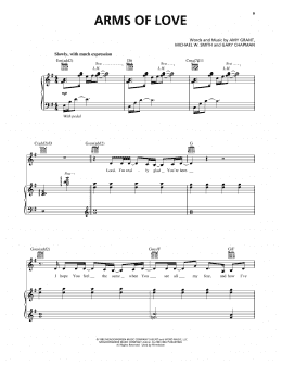 page one of Arms Of Love (Piano, Vocal & Guitar Chords (Right-Hand Melody))