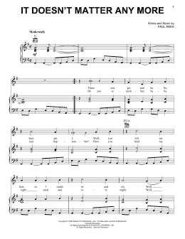 page one of It Doesn't Matter Anymore (Piano, Vocal & Guitar Chords (Right-Hand Melody))
