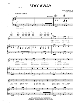 page one of Stay Away (Piano, Vocal & Guitar Chords (Right-Hand Melody))