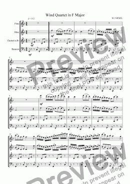 page one of Wind Quartet in F Major