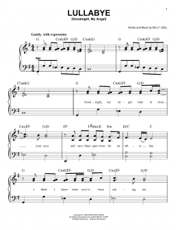 page one of Lullabye (Goodnight, My Angel) (Easy Piano)