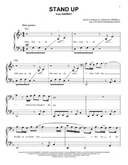 page one of Stand Up (from Harriet) (Easy Piano)
