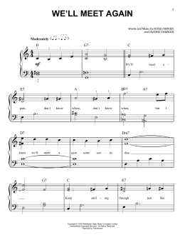 page one of We'll Meet Again (Easy Piano)
