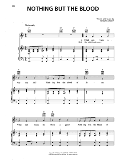 page one of Nothing But The Blood (Piano, Vocal & Guitar Chords (Right-Hand Melody))
