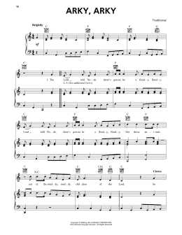 page one of Arky, Arky (Piano, Vocal & Guitar Chords (Right-Hand Melody))