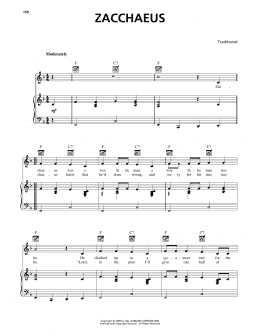 page one of Zacchaeus (Piano, Vocal & Guitar Chords (Right-Hand Melody))