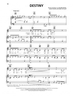 page one of Destiny (Piano, Vocal & Guitar Chords (Right-Hand Melody))