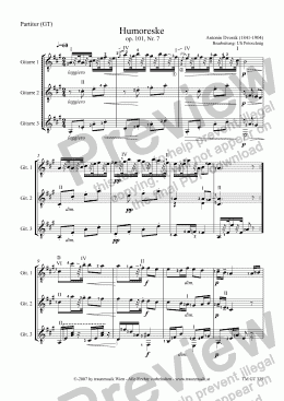 page one of Humoreske, op. 101, Nr. 7 (GT/Score & Parts)