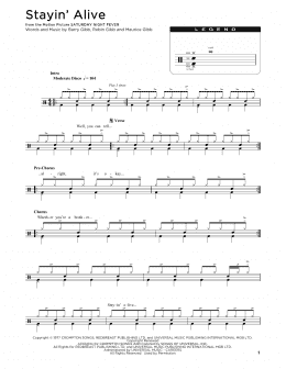 page one of Stayin' Alive (Drum Chart)