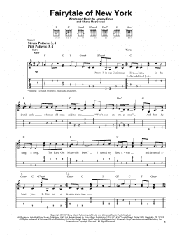 page one of Fairytale Of New York (Easy Guitar Tab)