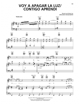 page one of Voy A Apagar La Luz (Piano, Vocal & Guitar Chords (Right-Hand Melody))